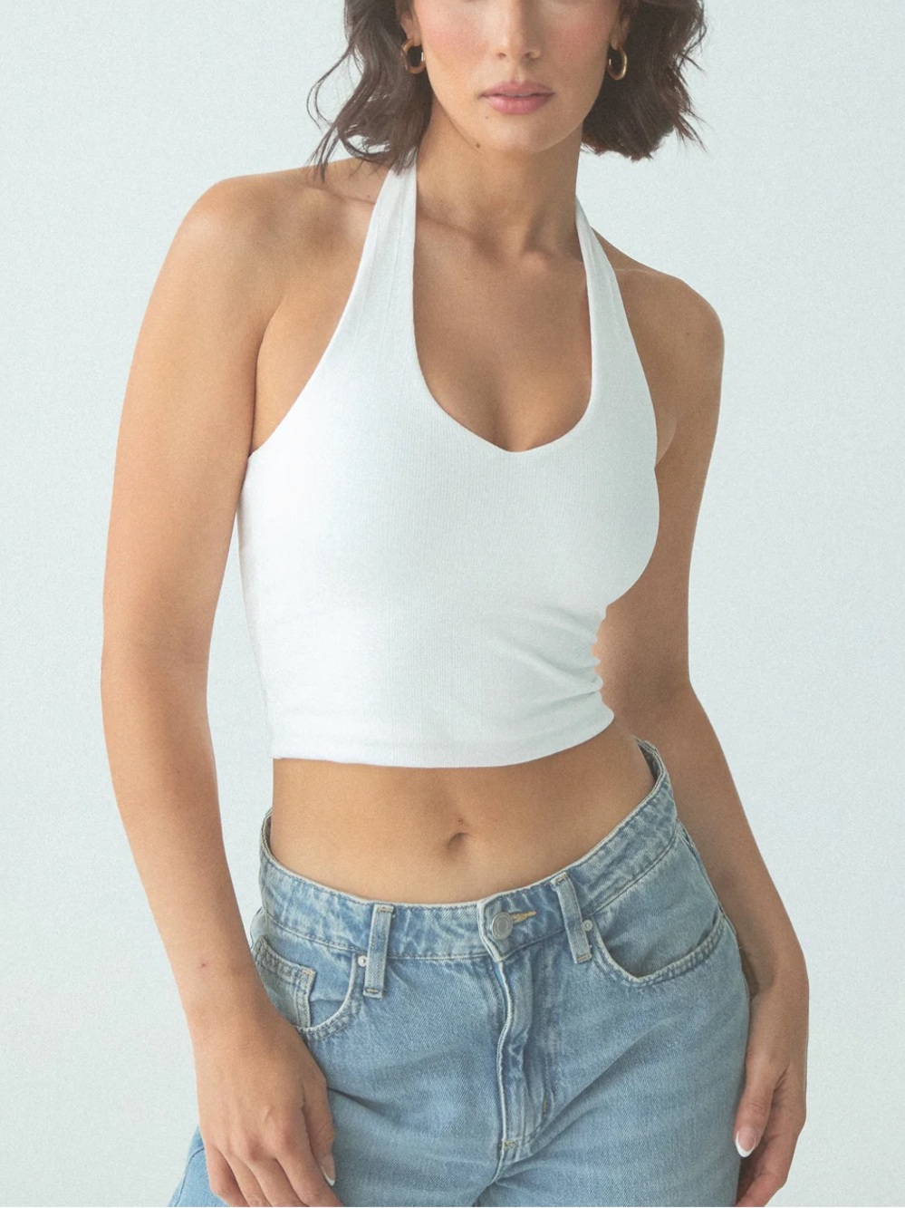 NWOT Klassy Network Halter Brami Crop Top
